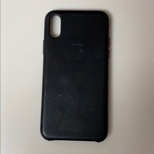 Black leather iPhone XS case from Apple